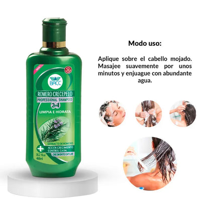 Shampoo Romero Crece Cabello Sin Sal
