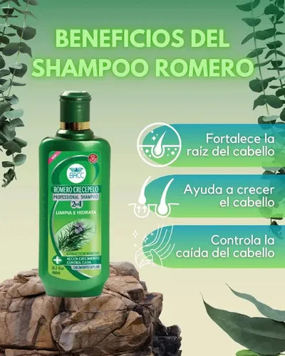 Shampoo Romero Crece Cabello Sin Sal